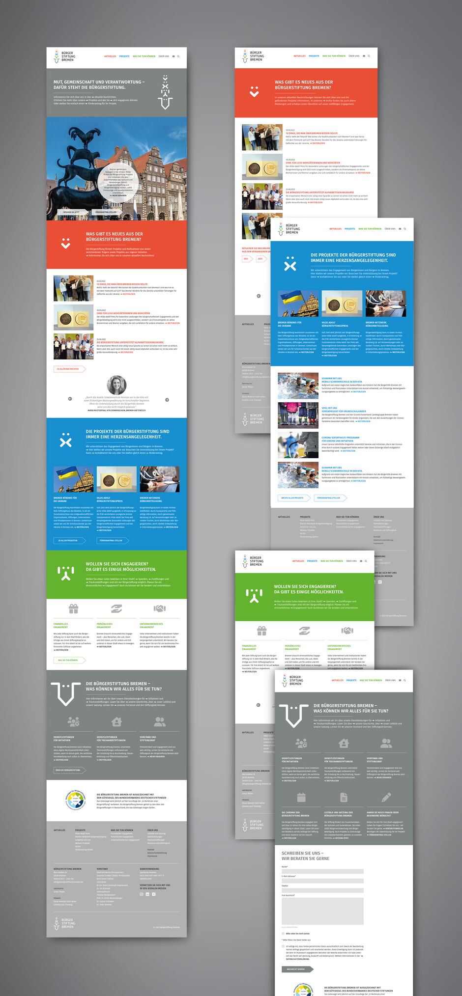 martin zech design, projekt design, buergerstiftung bremen, website