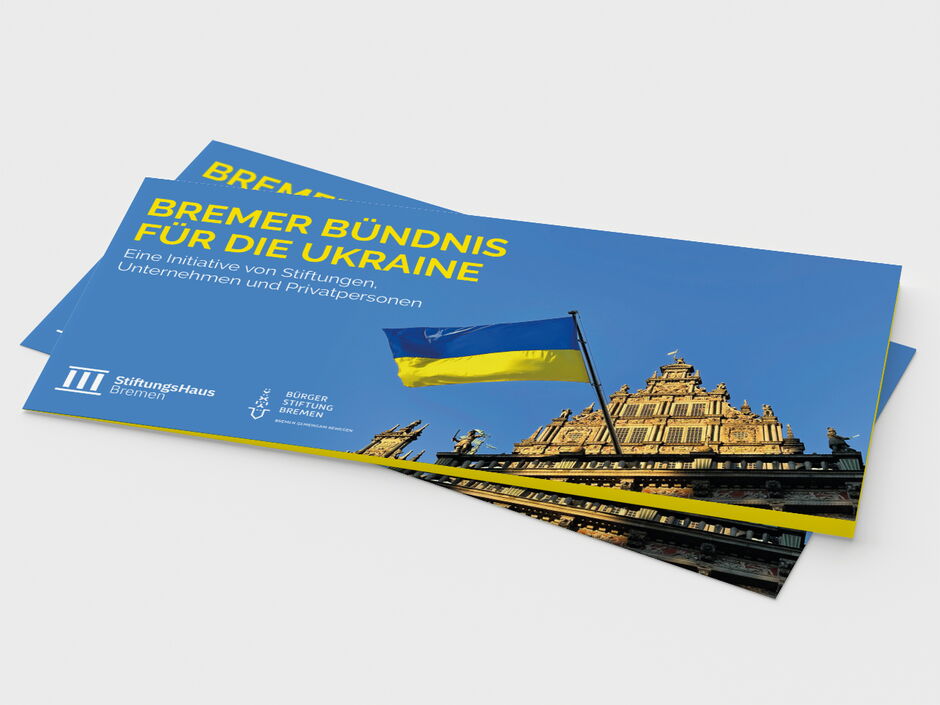 martin zech design, projekt design bremer, buendnis fuer die ukraine, flyer, titel