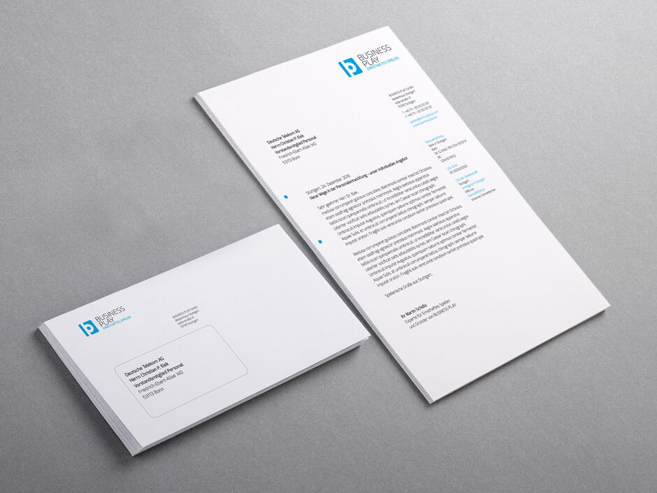 martin zech design, corporate-design, business play, briefbogen, briefumschlag