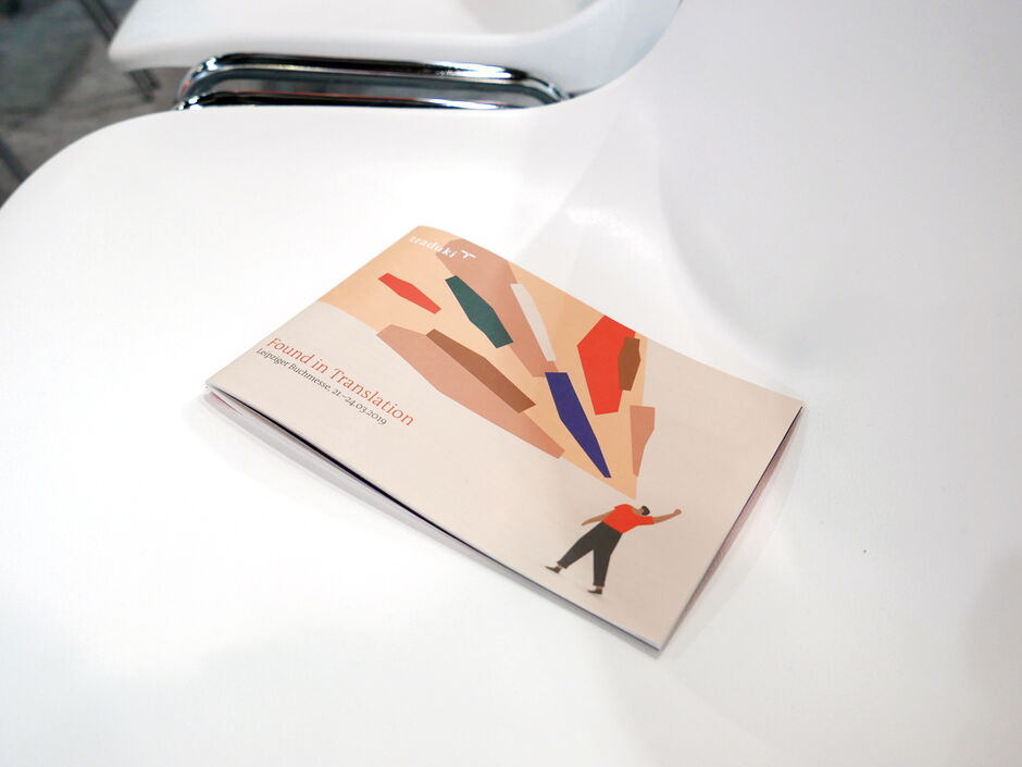 martin zech design, projekt design, traduki, messestand, leipziger buchmesse, 2019, programmheft, titel